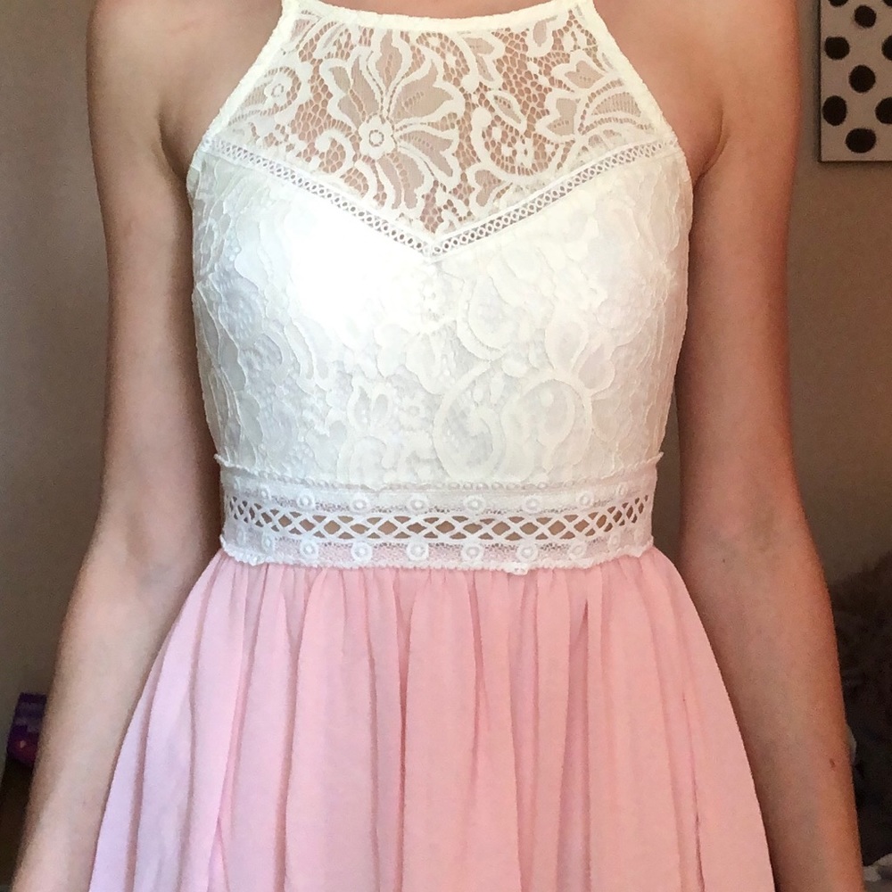 Lace top formal dress